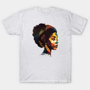 Black Women Power, African American History Geometric Art T-Shirt